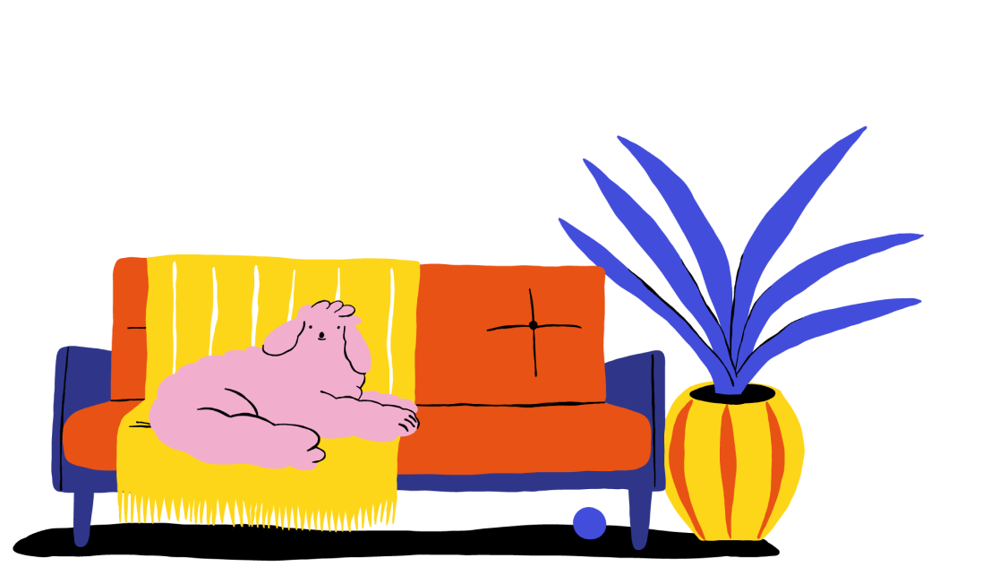 sofa ilustrace